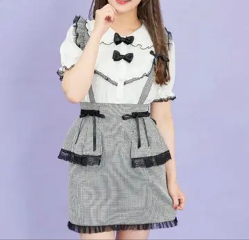 Secret Honey 스커트 서스펜더 체크