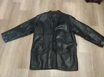 가죽 롱 자켓 블랙