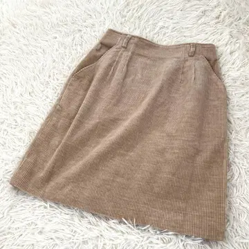 스텐스 코듀로이 턱 인 스커트 가을/겨울 면 100 베이지