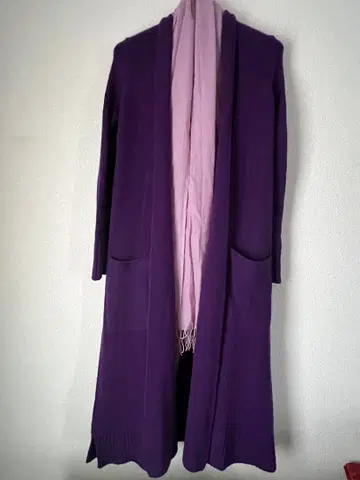 보라색/롱/가디건/