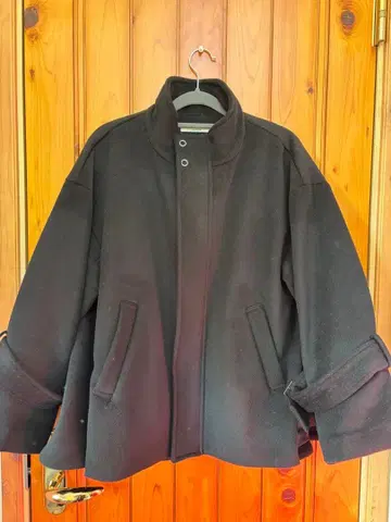 저널 스탠다드 리룸 스탠드 카라 코트 A라인 블랙