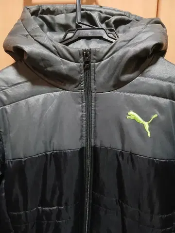 Puma 다운 자켓 후드 부착 블랙/그레이
