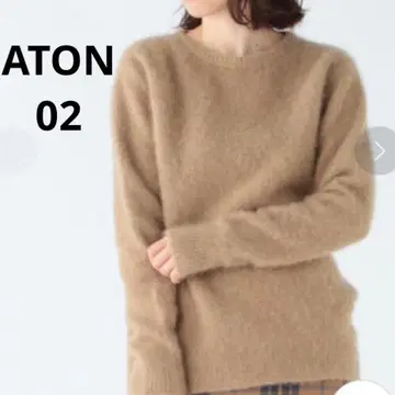 새상품급 ATON 캐시미어 100% 퍼 니트 풀오버 사이즈 2 일본제
