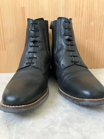 블랙 가죽 첼시 부츠 사이드 지퍼