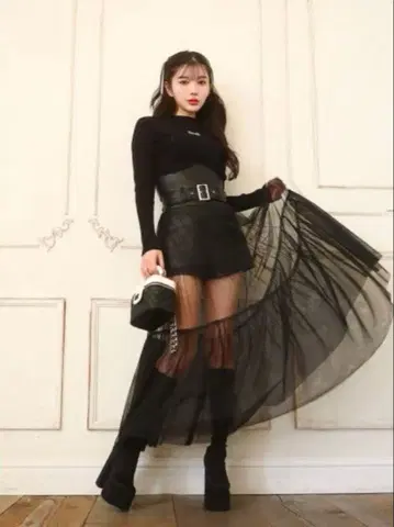 Darich 코르셋 튤 롱 스커트 FS