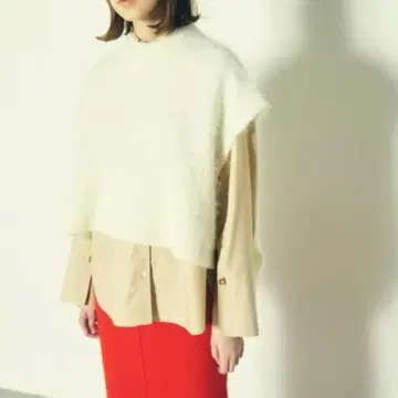 그레이스 콘티넨탈 니트 베스트 화이트 블랙 36