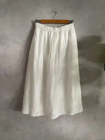 사만사 모스모스 kazumi 콜라보 린넨 스커트 화이트