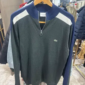 LACOSTE 지퍼 니트 스웨터