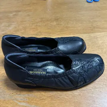 MARRON 천연 가죽 블랙 신발