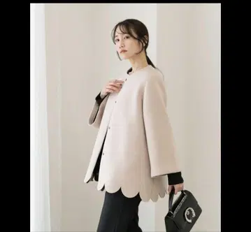 neige 스캘럽 노카라 코트 블랙 미사용 새상품