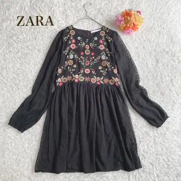 자라 트래픽 컬렉션 [ S ] 꽃무늬 자수 원피스 화려한 튜닉 기장