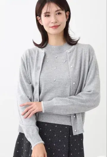 Reflect 펄 진주 자수 니트 & 가디건 앙상블