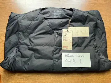 무인양품 남성용 2025 신상 노카라 다운 베스트 블랙 L 새상품