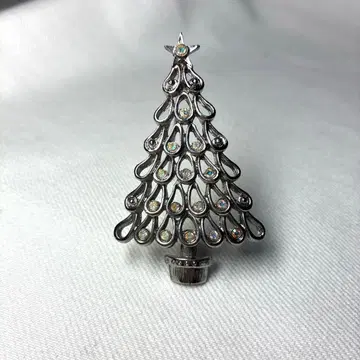 빈티지 브로치 크리스마스트리 실버색