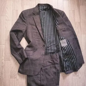 새상품급 레어 컬러 MEN'S TENORAS 수트 셋업 체크