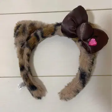 키티 레오파드 무늬 머리띠 유니버셜 usj 브라운
