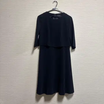 23구 네이비 7부 소매 플레어 드레스 32