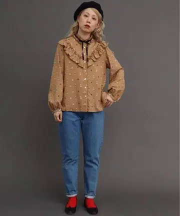 peu pres 캔디 프린트 블라우스