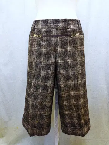 TRANS WORK 라메 체크 무늬 하프 팬츠 (42)