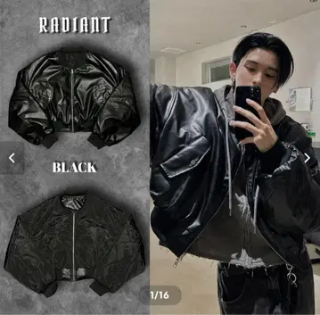 RADIANT fakeleather 2way cropped blouson