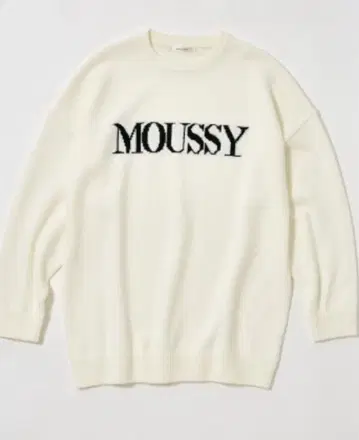 MOUSSY 화이트 로고 니트 긴팔