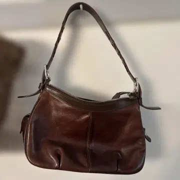 브라운 가죽 토트백