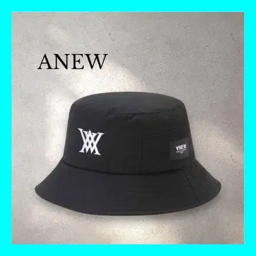 완판템 택 포함 새상품 M 사이즈 ANEW 로고 버킷햇 블랙