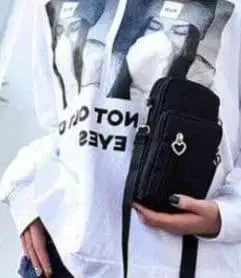 블랙 숄더백 하트 모양 지퍼