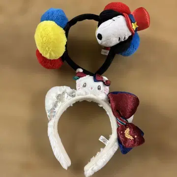 스누피 헬로키티 머리띠