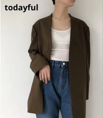 todayful 투데이풀 칼라리스 벨트 자켓 브라운