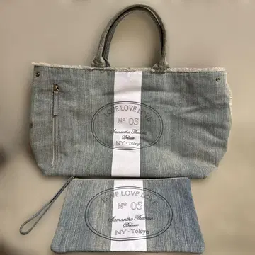 사만사 타바사 데님 토트백 부속 파우치