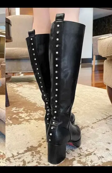 michellMacaron 펄 스톤 롱 부츠