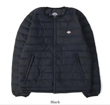 새상품 단톤 크루넥 이너 다운 자켓 블랙 M
