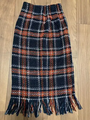 SUGAR SPOON 체크 무늬 롱 스커트