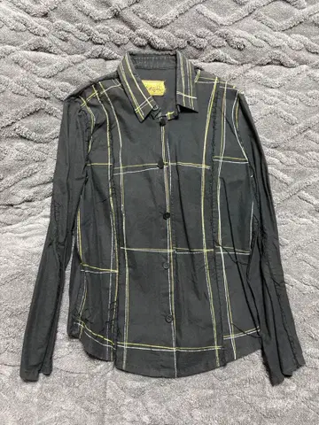 크리스토퍼 네메스 블랙 체크 무늬 긴팔 셔츠