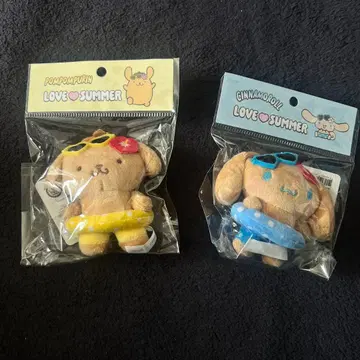 한국 한정판 산리오 올리브영 콜라보 봉제 인형 키링 일광화상 폼폼푸딩