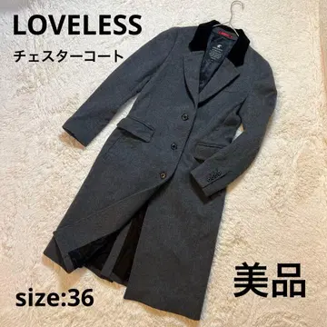 새상품급 LOVELESS 체스터 코트 벨로아 옷깃 그레이