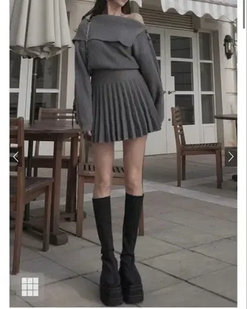 GRL 스트레치 플랫 통굽 롱 부츠 gd1586