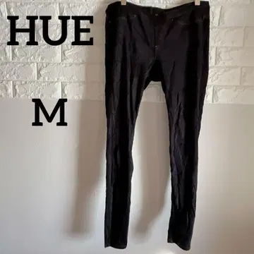 [ HUE ] M 스키니 팬츠 블랙 스트레치 소재 심플