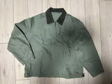 인기 완판템! GU 워시드 코튼 워크 자켓 XL 올리브