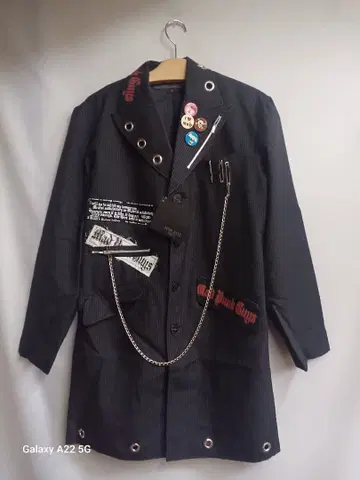 ACID JAZZ MEN MAD 남성용 스트라이프 커스텀 코트 M