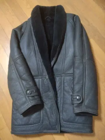 블랙 가죽 롱 자켓