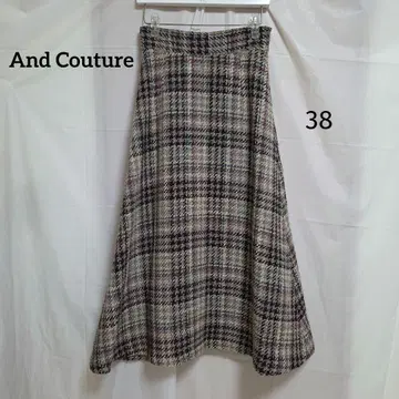 클리닝 완료 [ And Couture ] 38 체크 무늬 롱 스커트