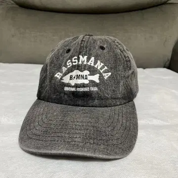 BASSMANIA 아치 로고 자수 데님 캡