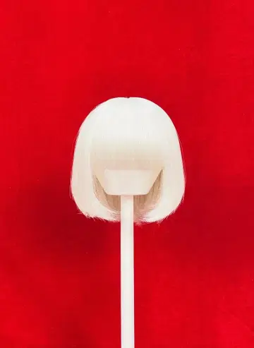 새상품급 인형 가발 로슈카 튤 New 미디 밥 실키 화이트