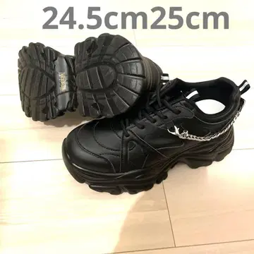 블랙 통굽 스니커즈 LL 사이즈