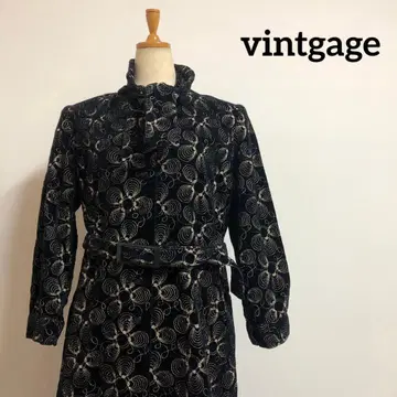 [vintage] 블랙 골드 꽃무늬 자수 벨벳 원피스