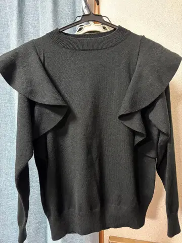 프레이 아이디 블랙 프릴 니트