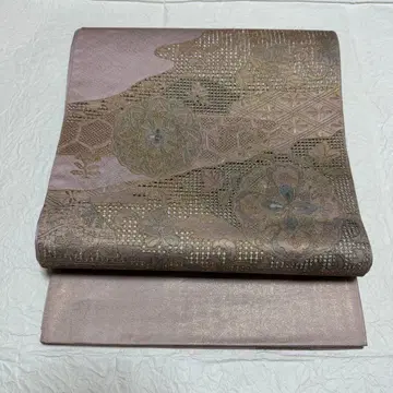 미사용 순수 실크 후쿠로 오비 스와토 자수 호몬기, 츠케사게 등에