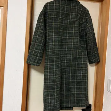 GRL 그린 계열 체크 더블 브레스트 코트